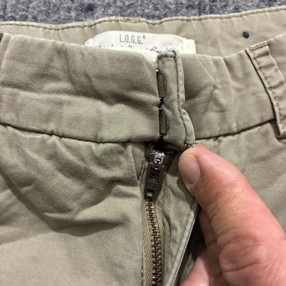 H&M L.O.G.G. Womens Chino Pants Size 2 Beige Straight Leg Casual Low Rise - Picture 6 of 11